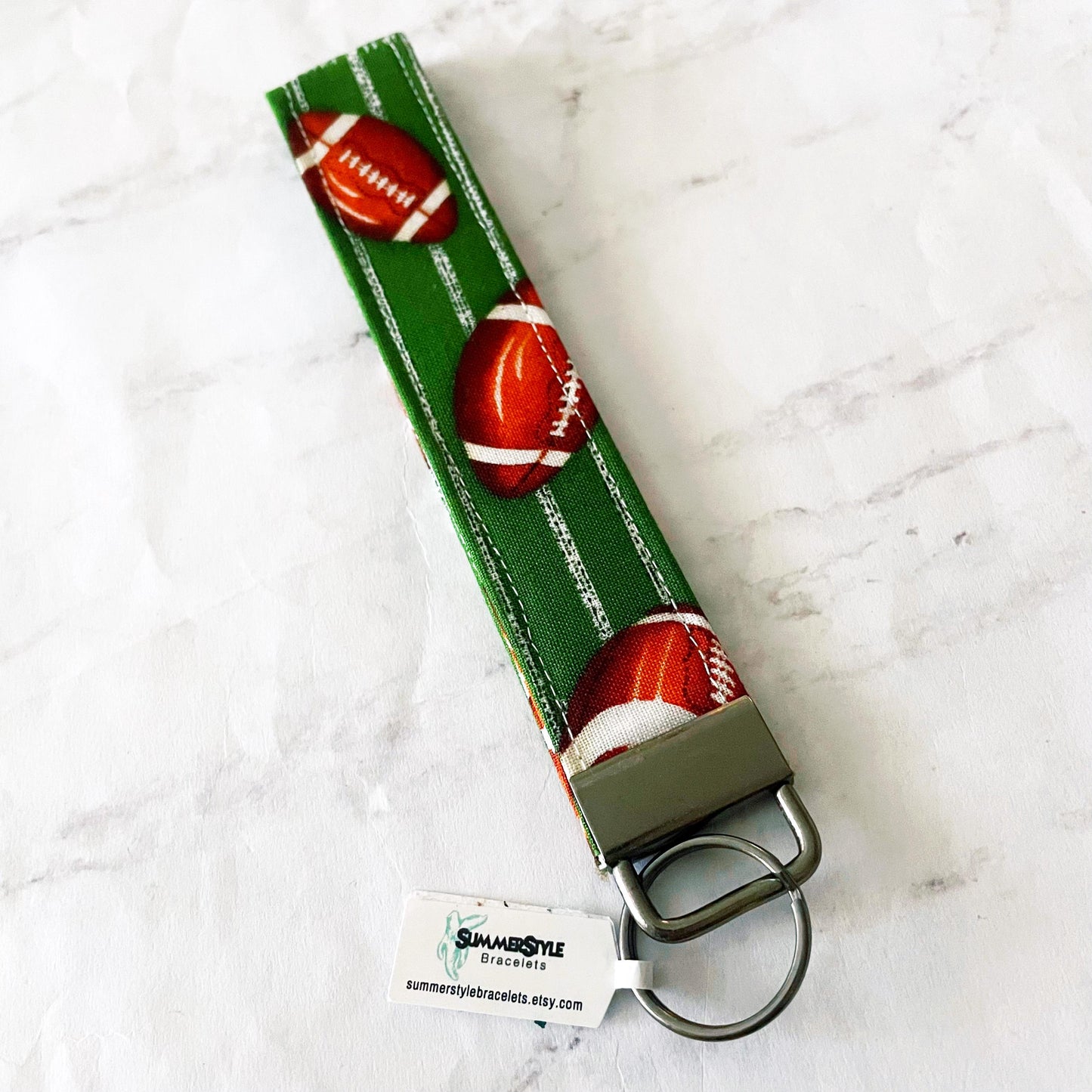 Baseball Key Fob Wristlet, 6.5in Wristlet Lanyard, Keychain Wristlet, Handmade Lanyard, SummerStyle Bracelets