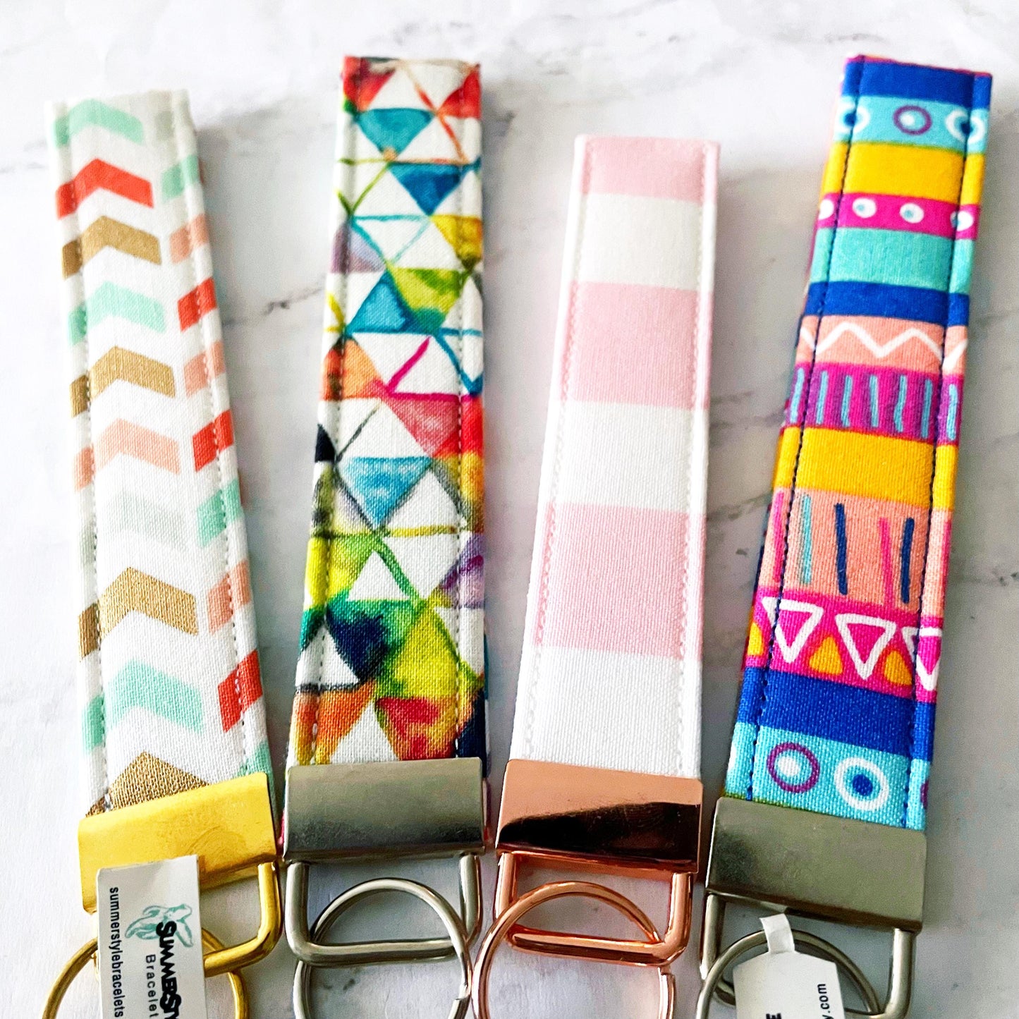Metallic Chevron Key Fob Wristlet, 6.5in Wristlet Lanyard, Keychain Wristlet, Handmade Lanyard, SummerStyle Bracelets