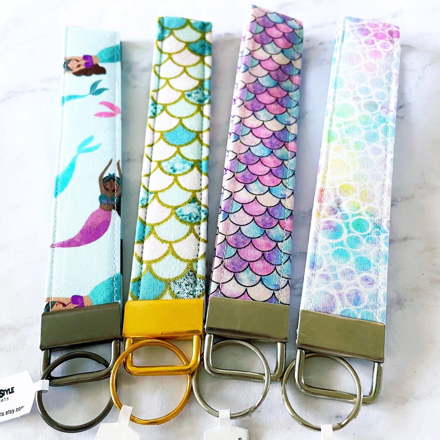 Purple Mermaid Scales Key Fob Wristlet, 6.5in Wristlet Lanyard, Keychain Wristlet, Handmade Lanyard, SummerStyle Bracelets