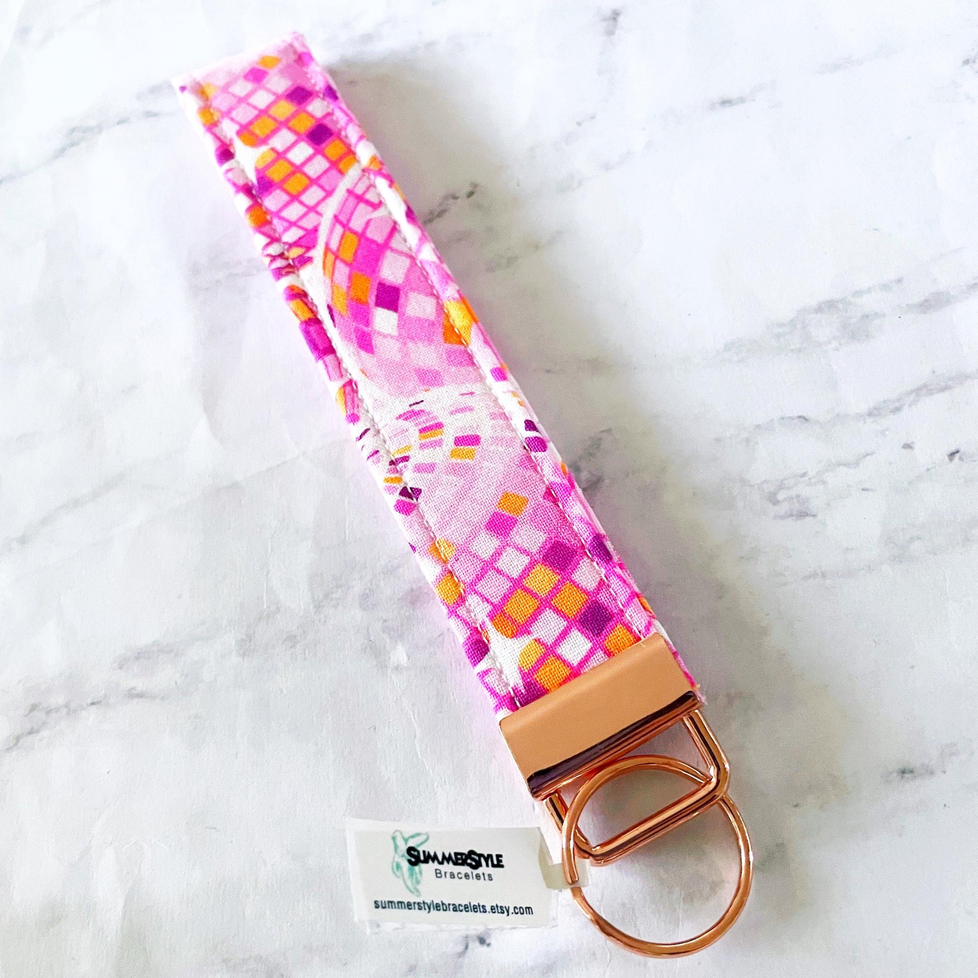 Neon Cassette Key Fob Wristlet, 6.5in Wristlet Lanyard, Keychain Wristlet, Handmade Lanyard, SummerStyle Bracelets
