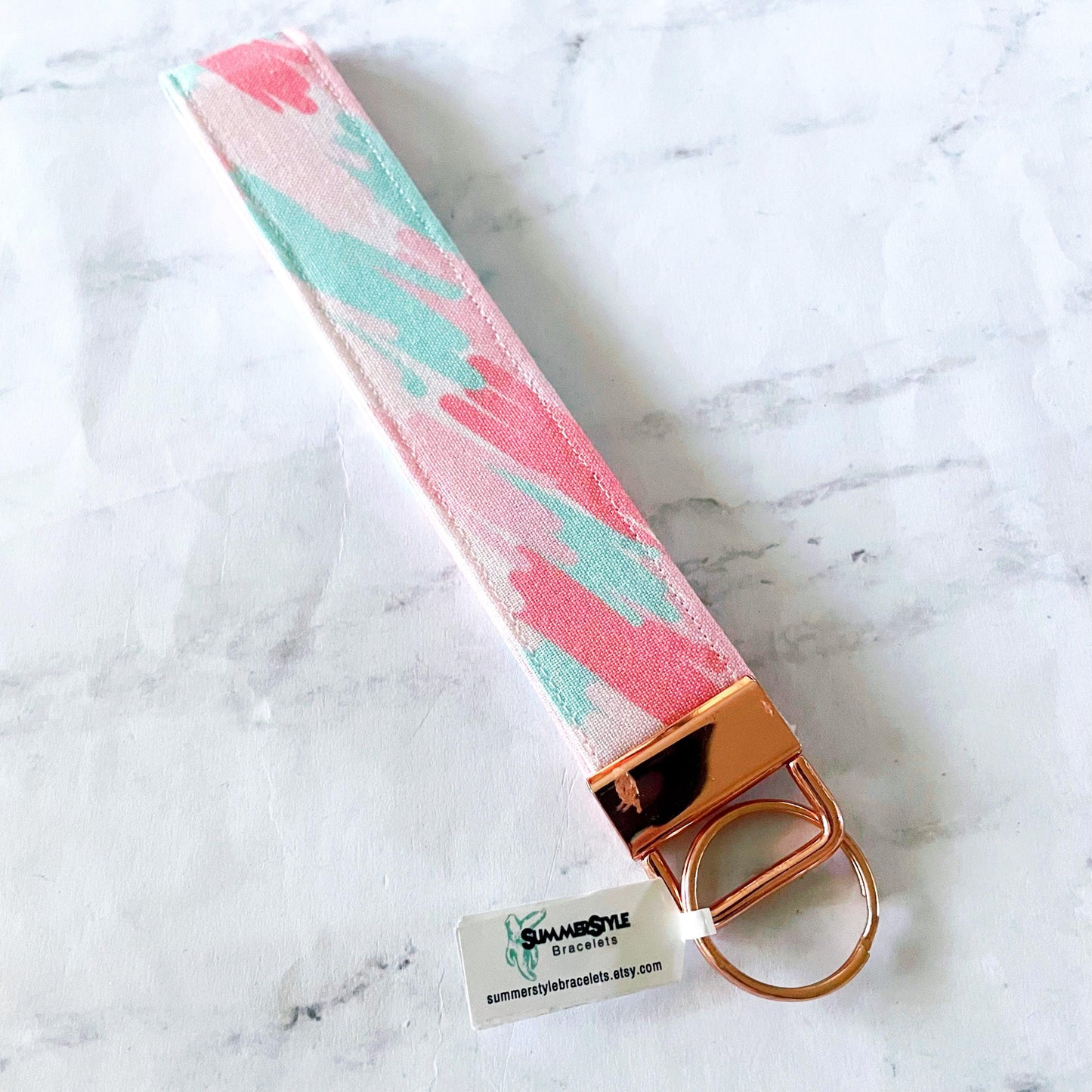 Artist’s Painbrush Key Fob Wristlet, 6.5in Wristlet Lanyard, Keychain Wristlet, Handmade Lanyard, SummerStyle Bracelets