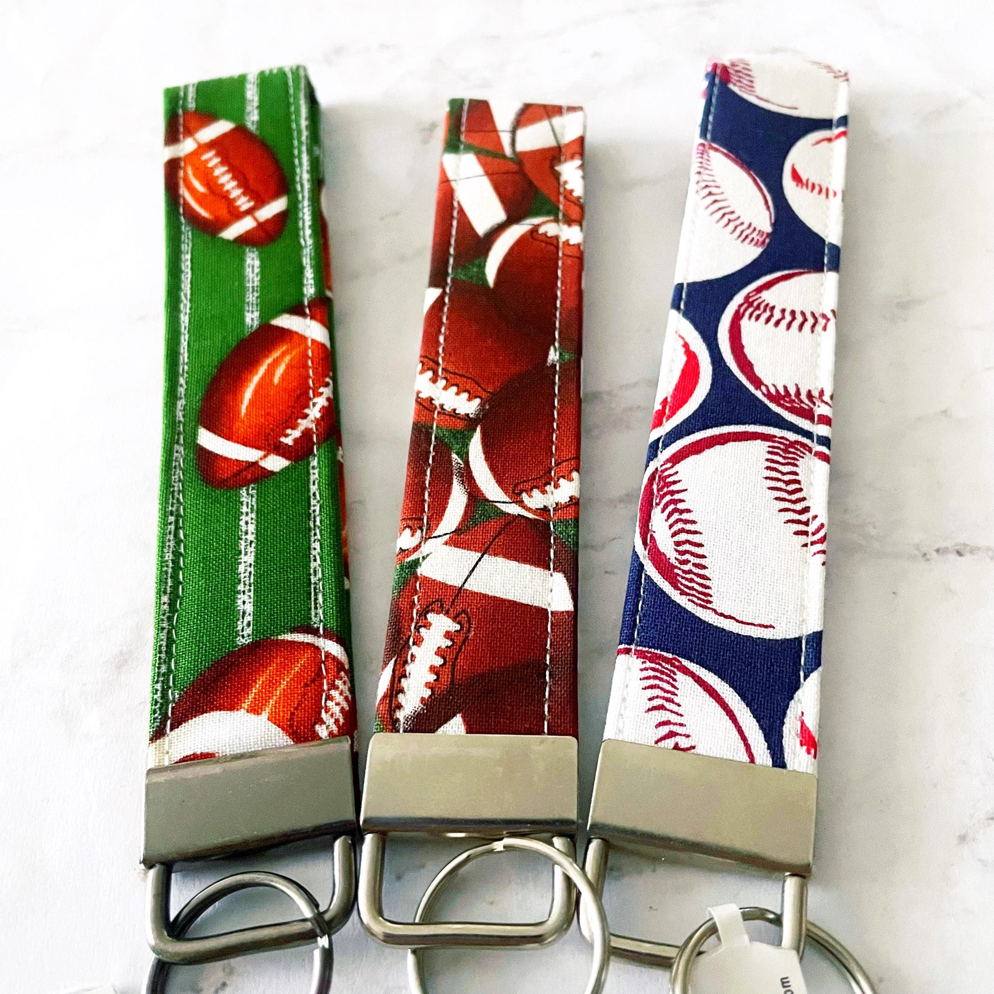 Baseball Key Fob Wristlet, 6.5in Wristlet Lanyard, Keychain Wristlet, Handmade Lanyard, SummerStyle Bracelets