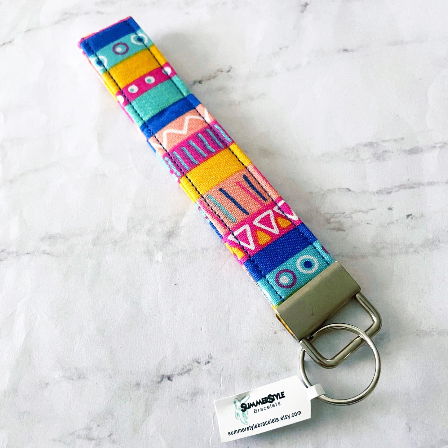 Metallic Chevron Key Fob Wristlet, 6.5in Wristlet Lanyard, Keychain Wristlet, Handmade Lanyard, SummerStyle Bracelets