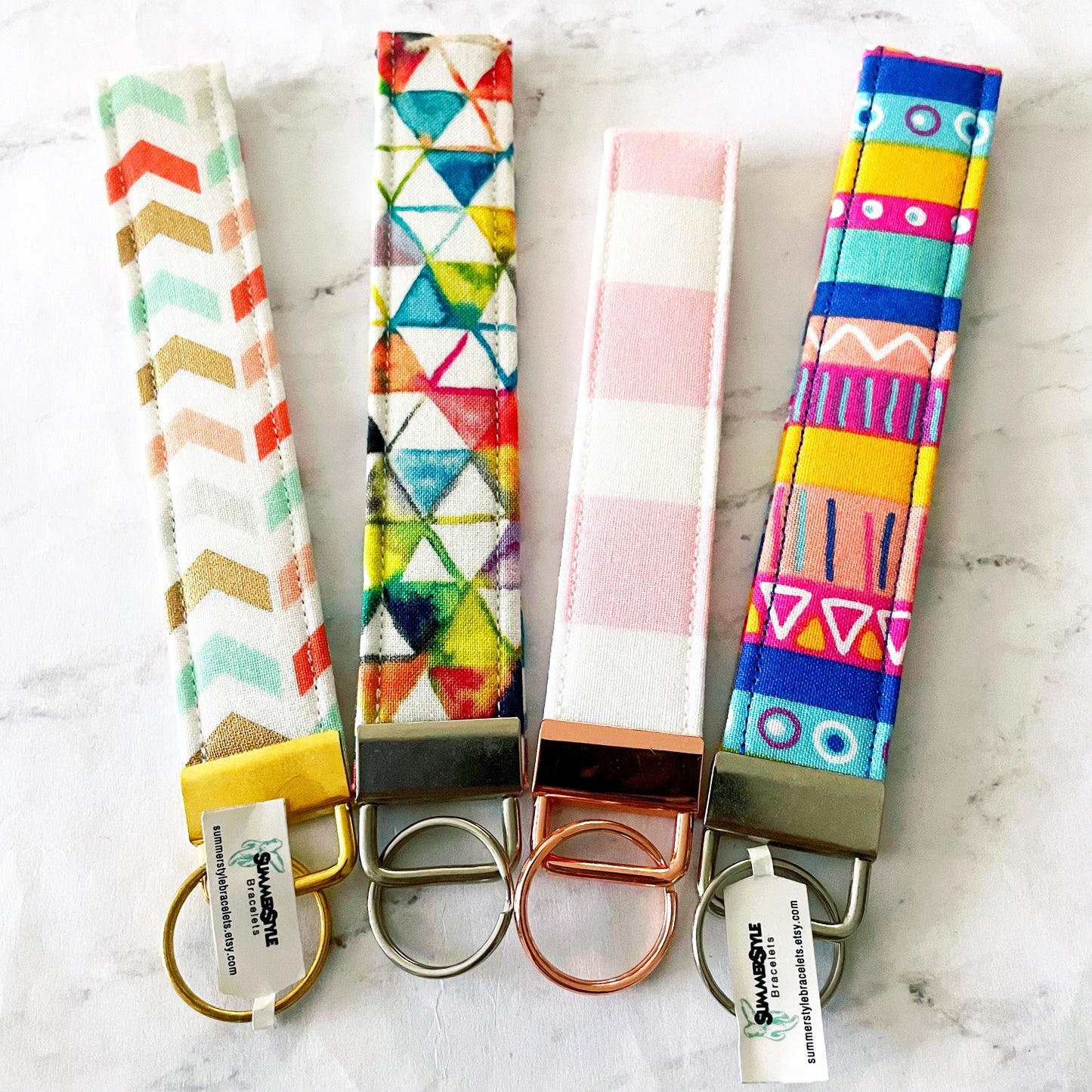 Metallic Chevron Key Fob Wristlet, 6.5in Wristlet Lanyard, Keychain Wristlet, Handmade Lanyard, SummerStyle Bracelets