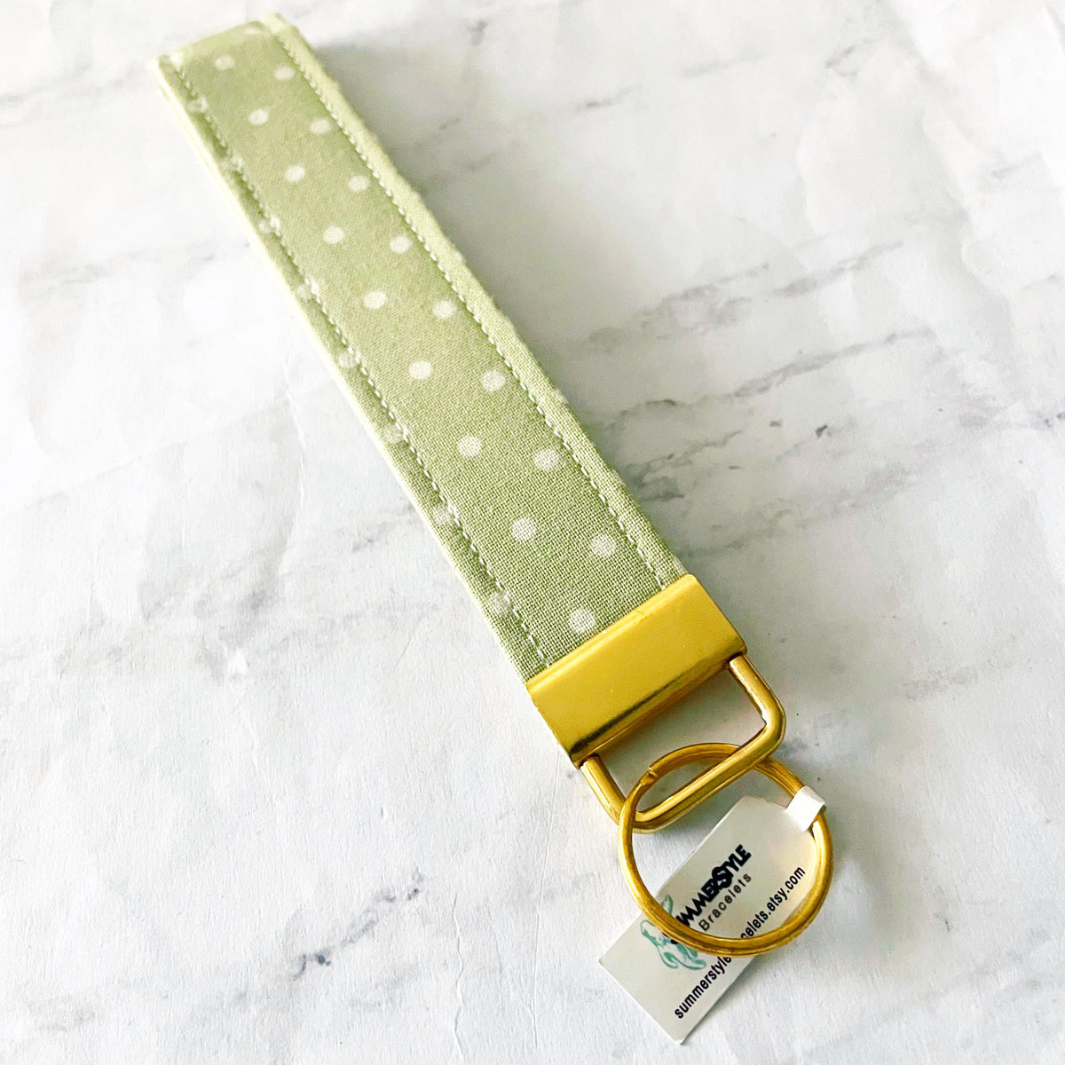 Polka Dot Key Fob Wristlet, 6.5in Wristlet Lanyard, Keychain Wristlet, Handmade Lanyard, SummerStyle Bracelets