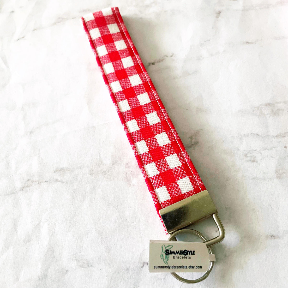 Black & White Checkered Key Fob Wristlet, 6.5in Wristlet Lanyard, Keychain Wristlet, Handmade Lanyard, SummerStyle Bracelets