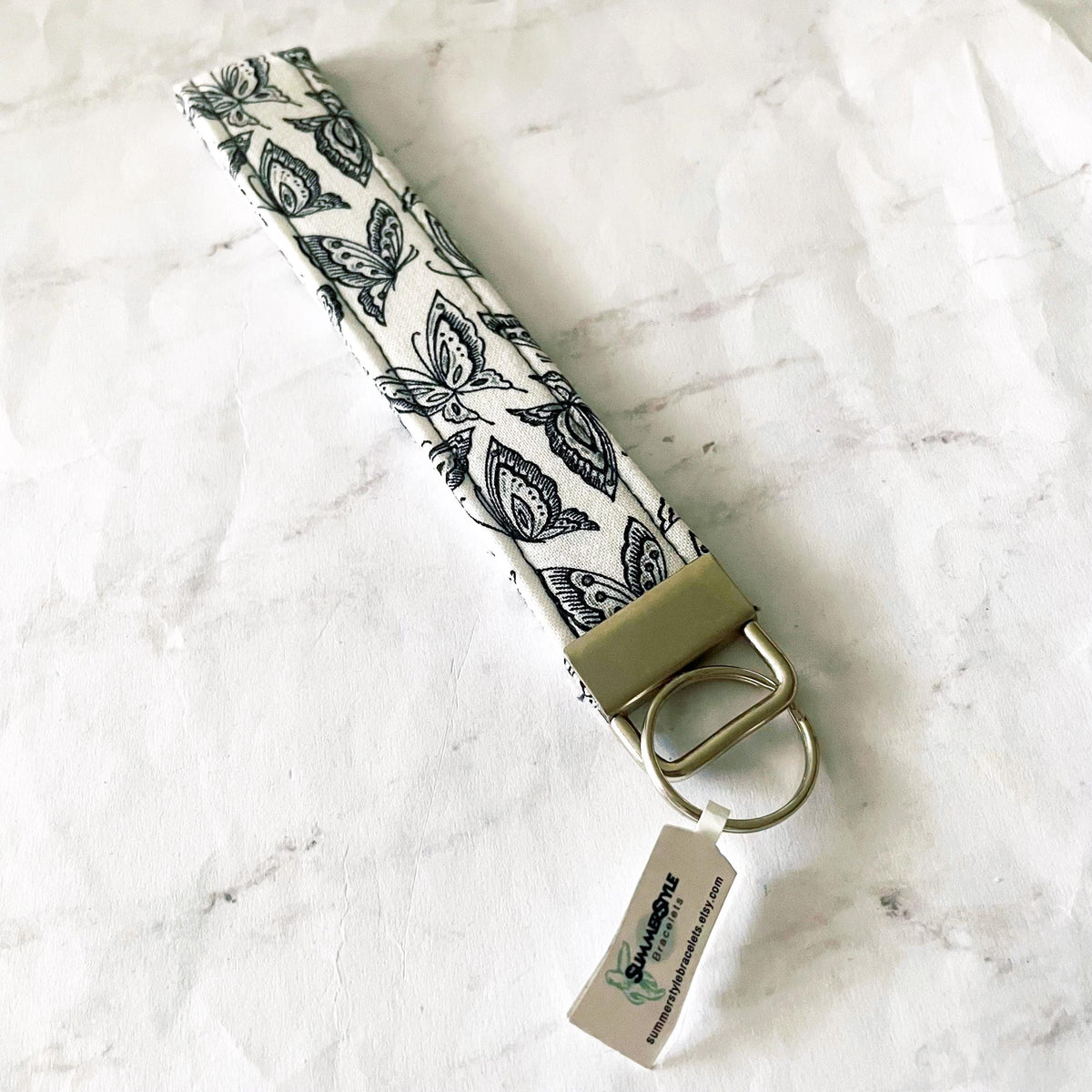 Monarch Butterfly Key Fob Wristlet, 6.5in Wristlet Lanyard, Keychain Wristlet, Butterfly Gift, Handmade Lanyard, SummerStyle Bracelets