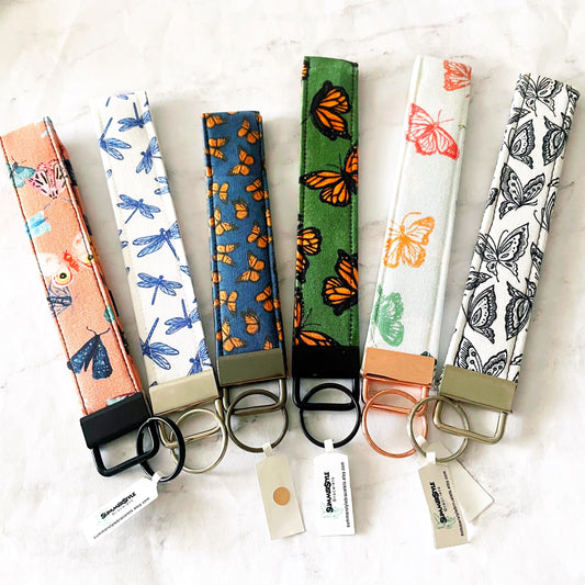 Monarch Butterfly Key Fob Wristlet, 6.5in Wristlet Lanyard, Keychain Wristlet, Butterfly Gift, Handmade Lanyard, SummerStyle Bracelets