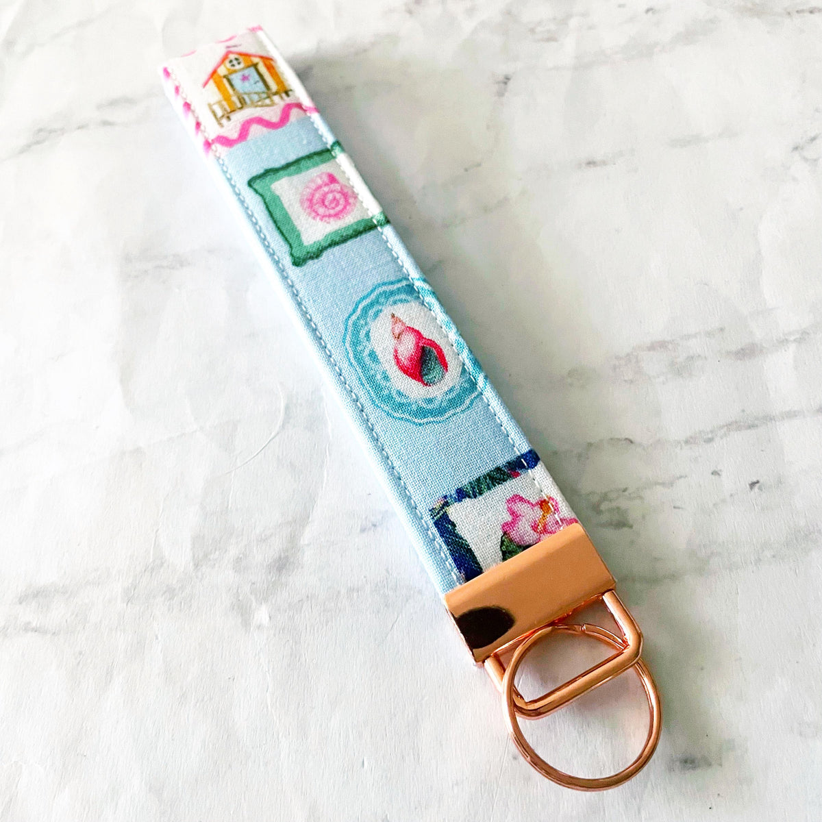 Teal Sea Turtle Key Fob Wristlet, 6.5in Wristlet Lanyard, Keychain Wristlet, Handmade Lanyard, SummerStyle Bracelets
