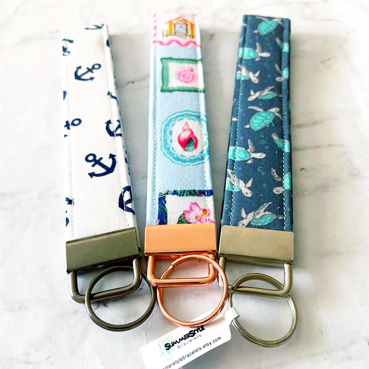 Teal Sea Turtle Key Fob Wristlet, 6.5in Wristlet Lanyard, Keychain Wristlet, Handmade Lanyard, SummerStyle Bracelets