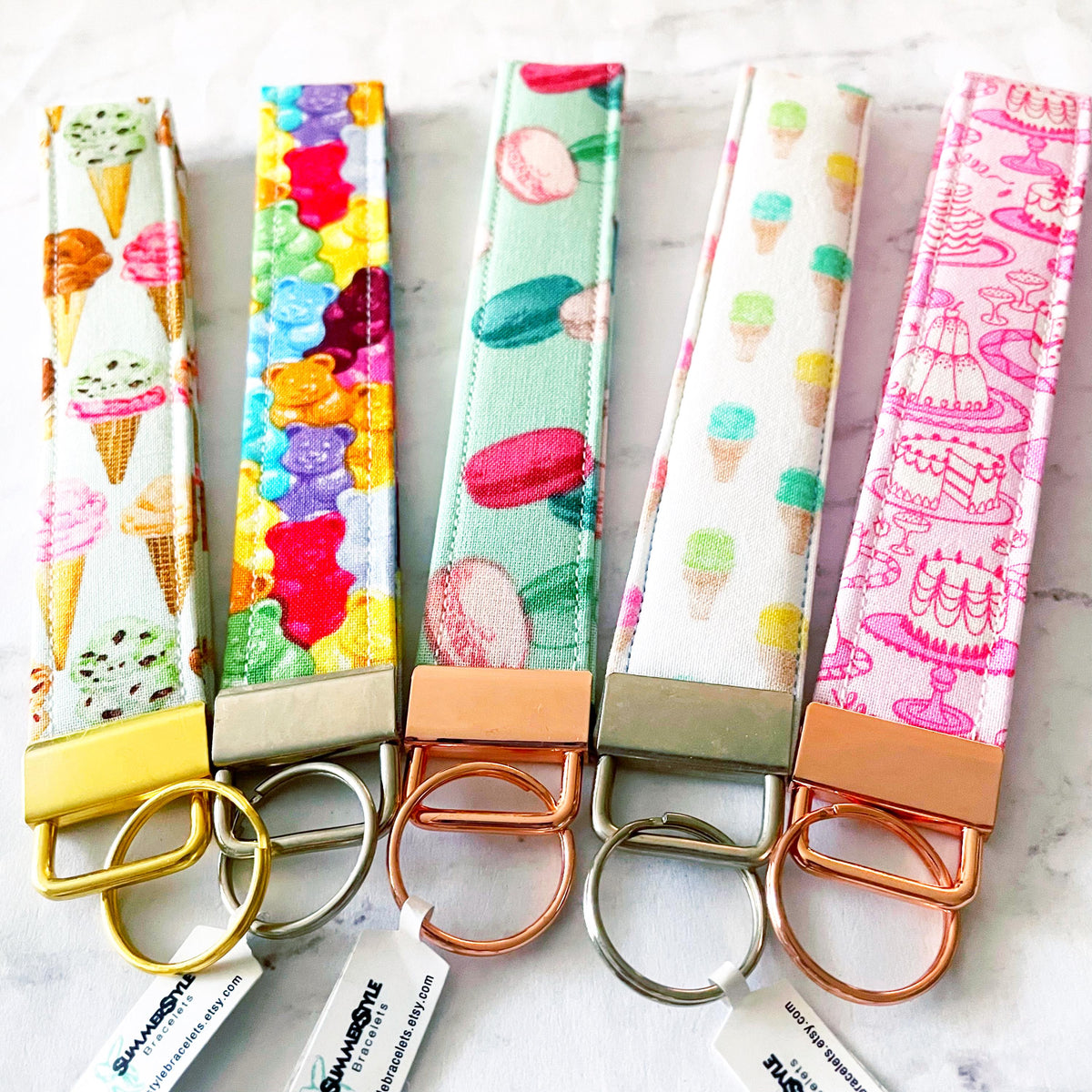 Gummy Bear Key Fob Wristlet, 6.5in Wristlet Lanyard, Keychain Wristlet, Handmade Lanyard, SummerStyle Bracelets
