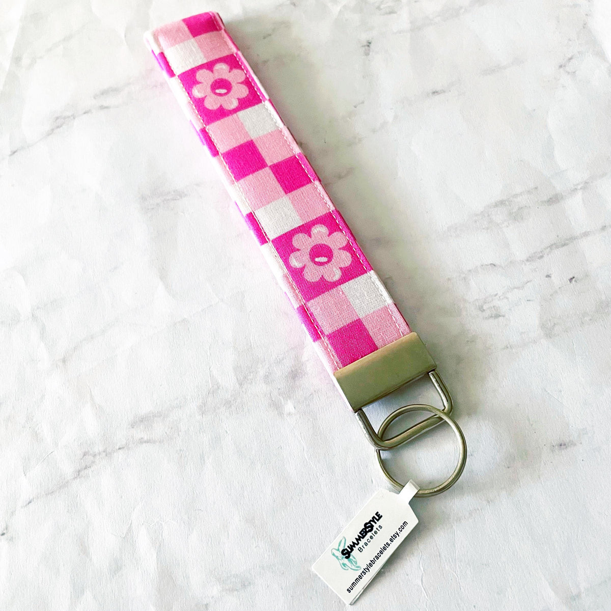 Groovy 70s Key Fob Wristlet, 6.5in Wristlet Lanyard, Keychain Wristlet, Handmade Lanyard, SummerStyle Bracelets
