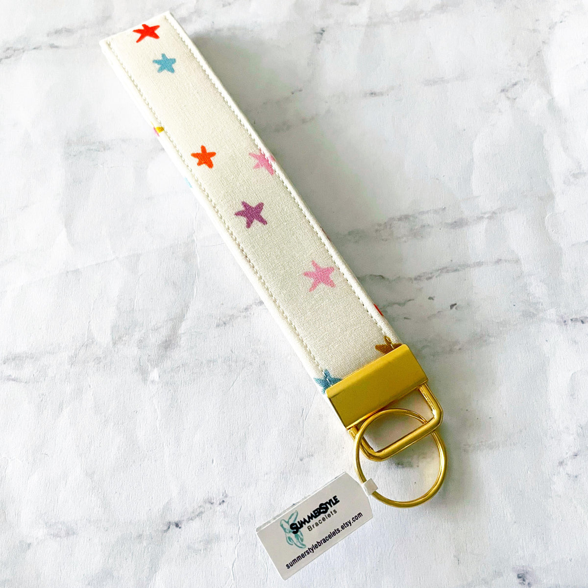 Golden Sun Key Fob Wristlet, 6.5in Wristlet Lanyard, Keychain Wristlet, Handmade Lanyard, SummerStyle Bracelets