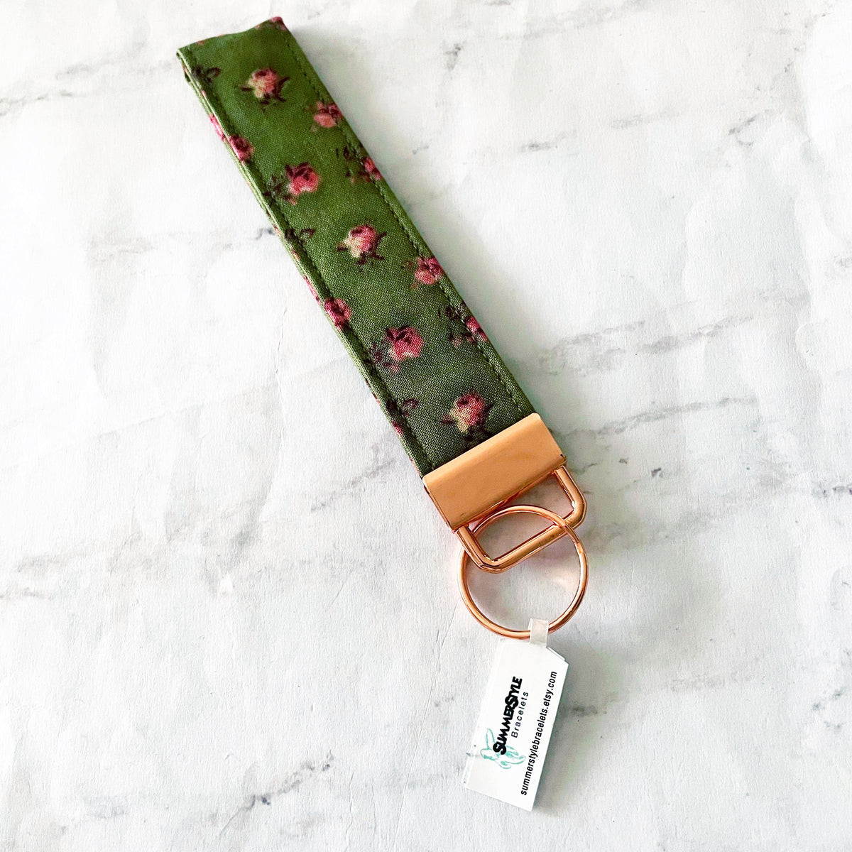 Ravishing Roses Key Fob Wristlet, 6.5in Wristlet Lanyard, Keychain Wristlet, Handmade Lanyard, SummerStyle Bracelets