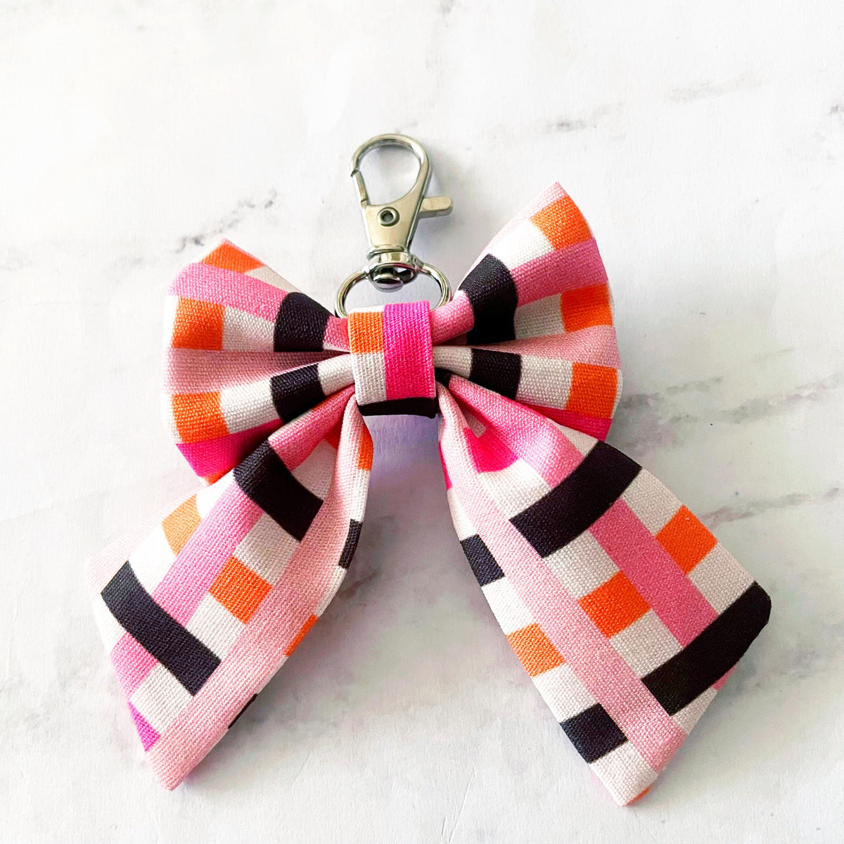 Flowers & Stripes Mini Bow Bag Charm, Bow Keychain, Girly Halloween, SummerStyle Bracelets