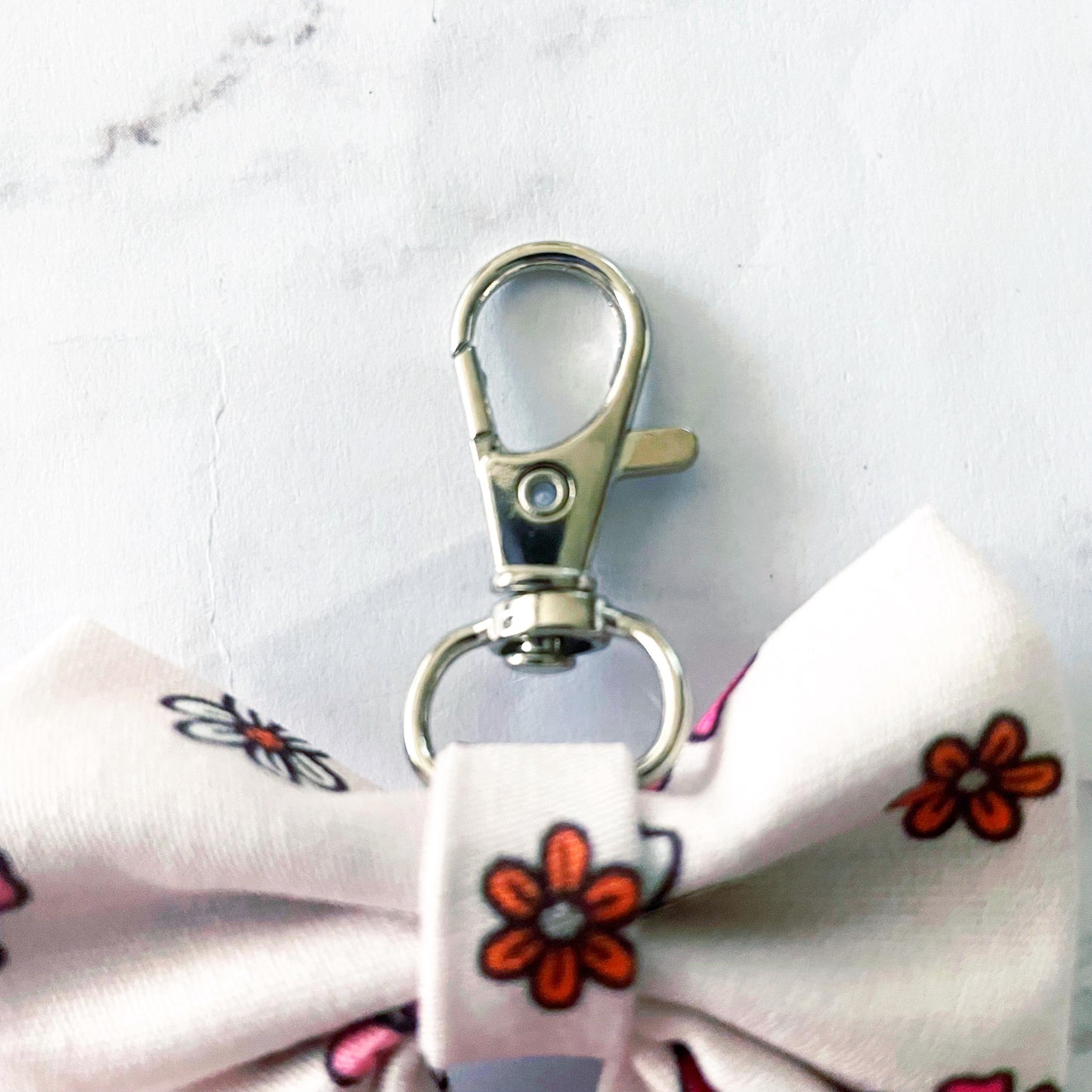 Flowers & Stripes Mini Bow Bag Charm, Bow Keychain, Girly Halloween, SummerStyle Bracelets