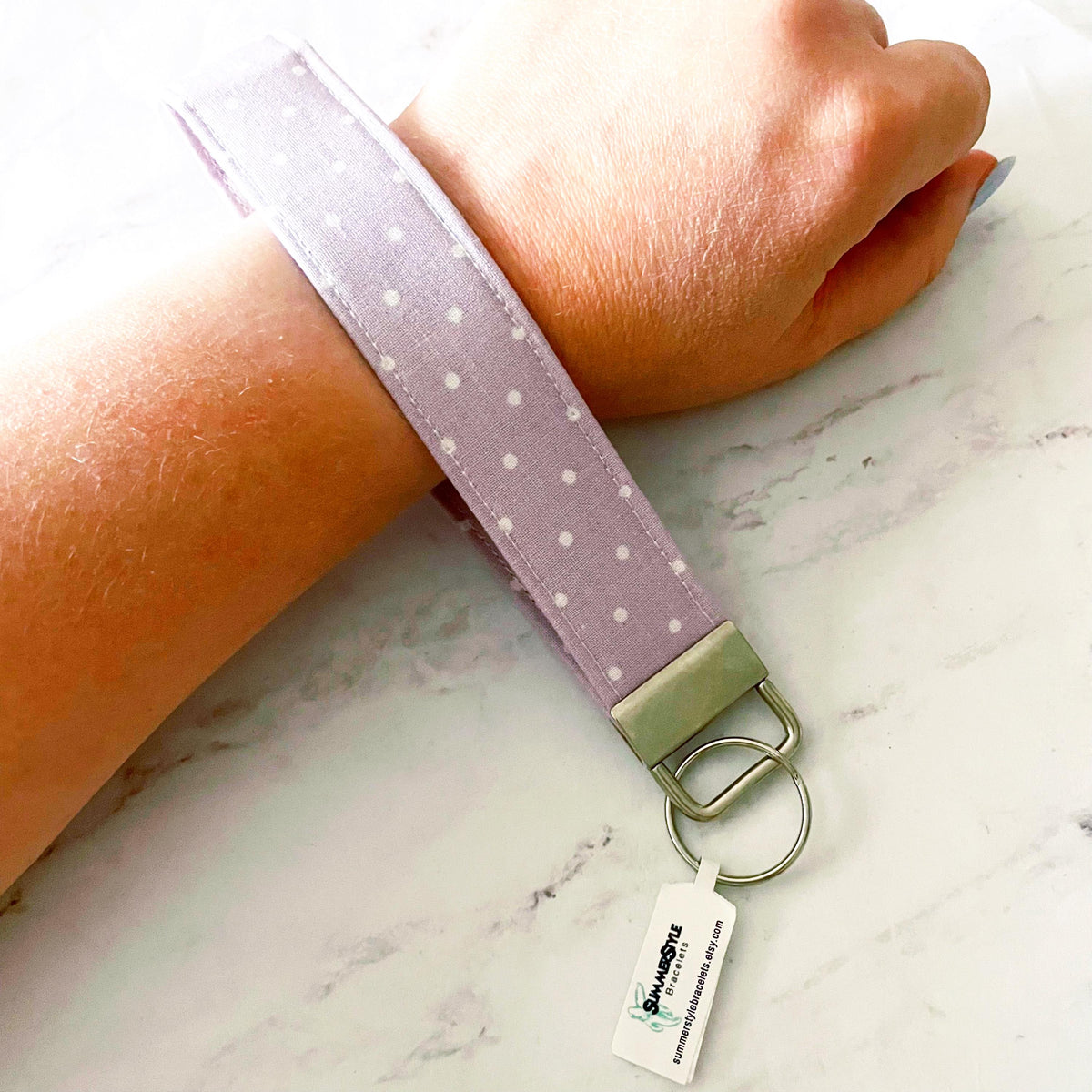 Polka Dot Key Fob Wristlet, 6.5in Wristlet Lanyard, Keychain Wristlet, Handmade Lanyard, SummerStyle Bracelets