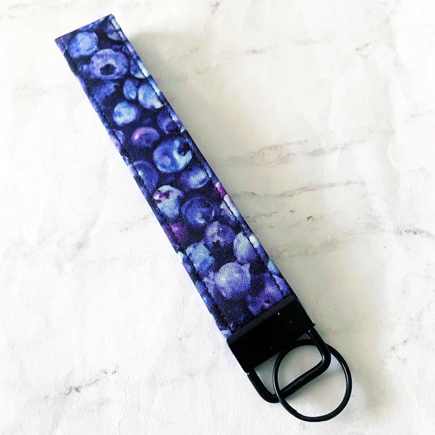 Blueberry Key Fob Wristlet, 6.5in Wristlet Lanyard, Keychain Wristlet, Handmade Lanyard, SummerStyle Bracelets