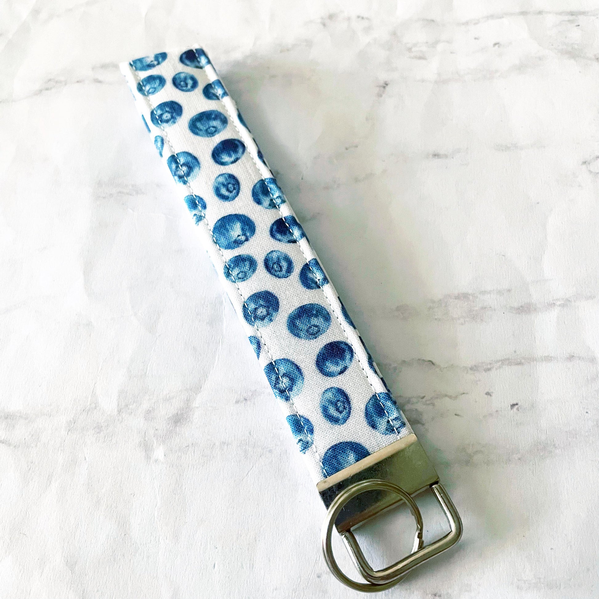 Blueberry Key Fob Wristlet, 6.5in Wristlet Lanyard, Keychain Wristlet, Handmade Lanyard, SummerStyle Bracelets