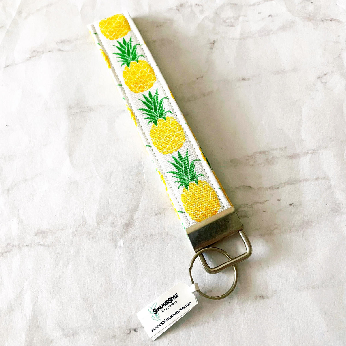 Cute Kiwi Key Fob Wristlet, 6.5in Wristlet Lanyard, Keychain Wristlet, Handmade Lanyard, SummerStyle Bracelets