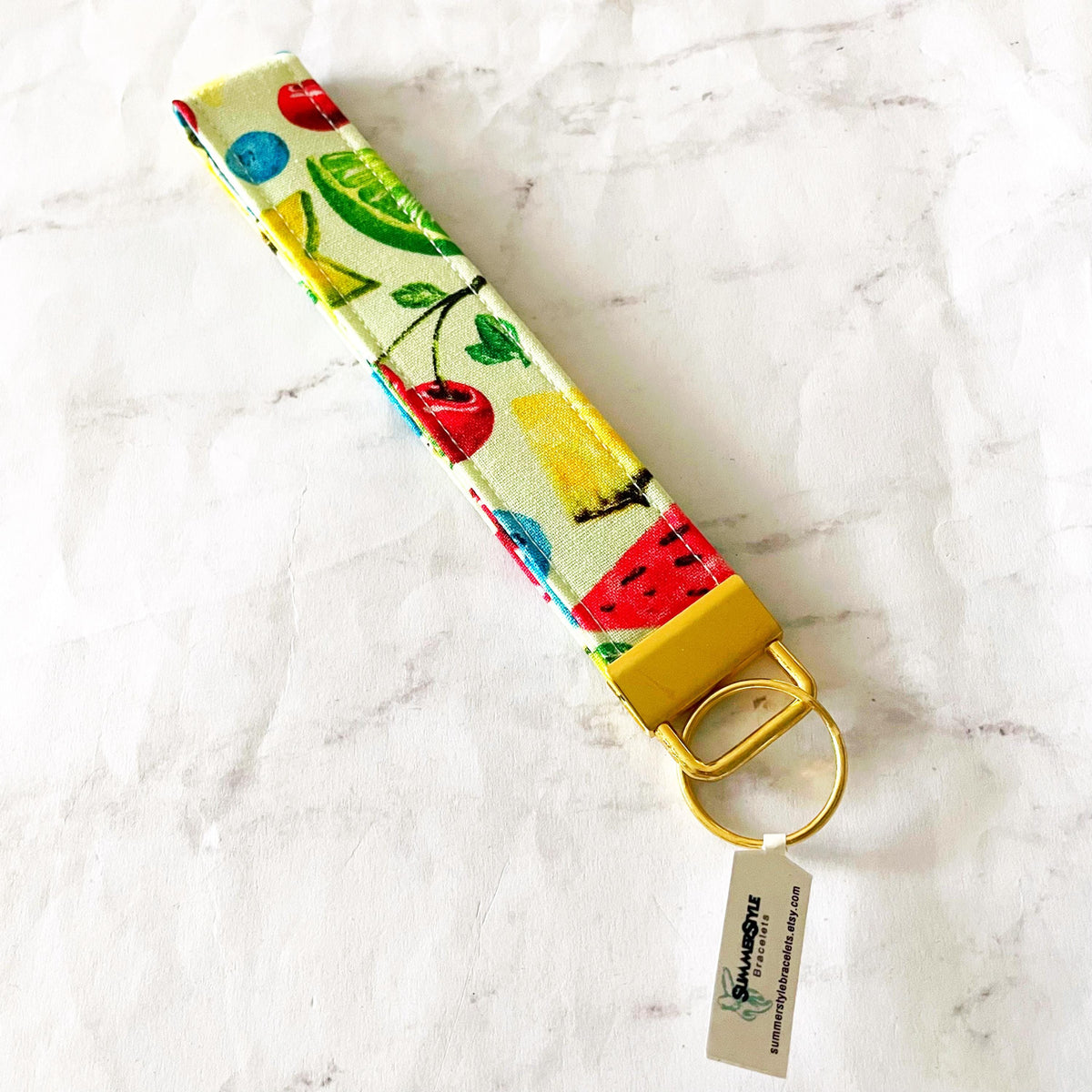 Cute Kiwi Key Fob Wristlet, 6.5in Wristlet Lanyard, Keychain Wristlet, Handmade Lanyard, SummerStyle Bracelets