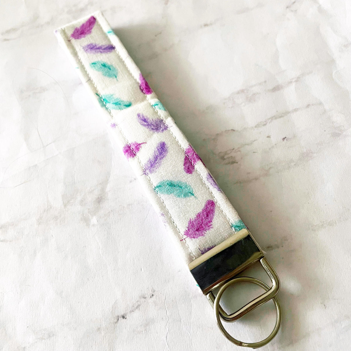 Pink Flamingo Key Fob Wristlet, 6.5in Wristlet Lanyard, Keychain Wristlet, Handmade Lanyard, SummerStyle Bracelets