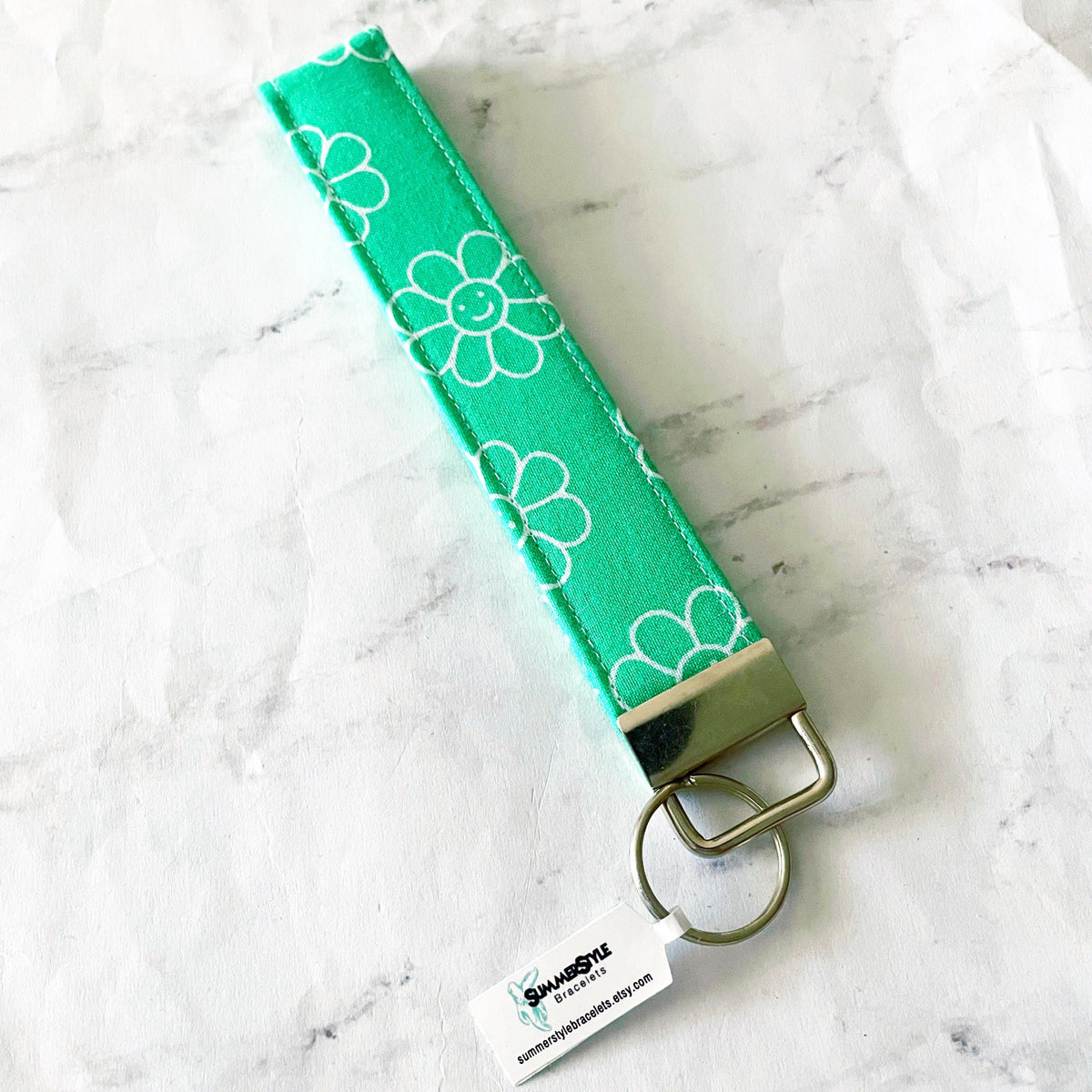 Groovy 70s Key Fob Wristlet, 6.5in Wristlet Lanyard, Keychain Wristlet, Handmade Lanyard, SummerStyle Bracelets