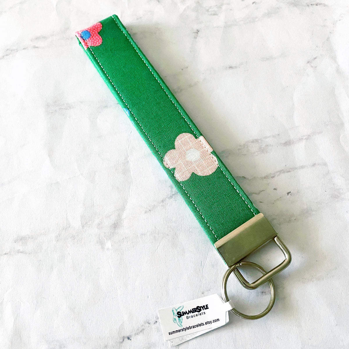 Groovy 70s Key Fob Wristlet, 6.5in Wristlet Lanyard, Keychain Wristlet, Handmade Lanyard, SummerStyle Bracelets