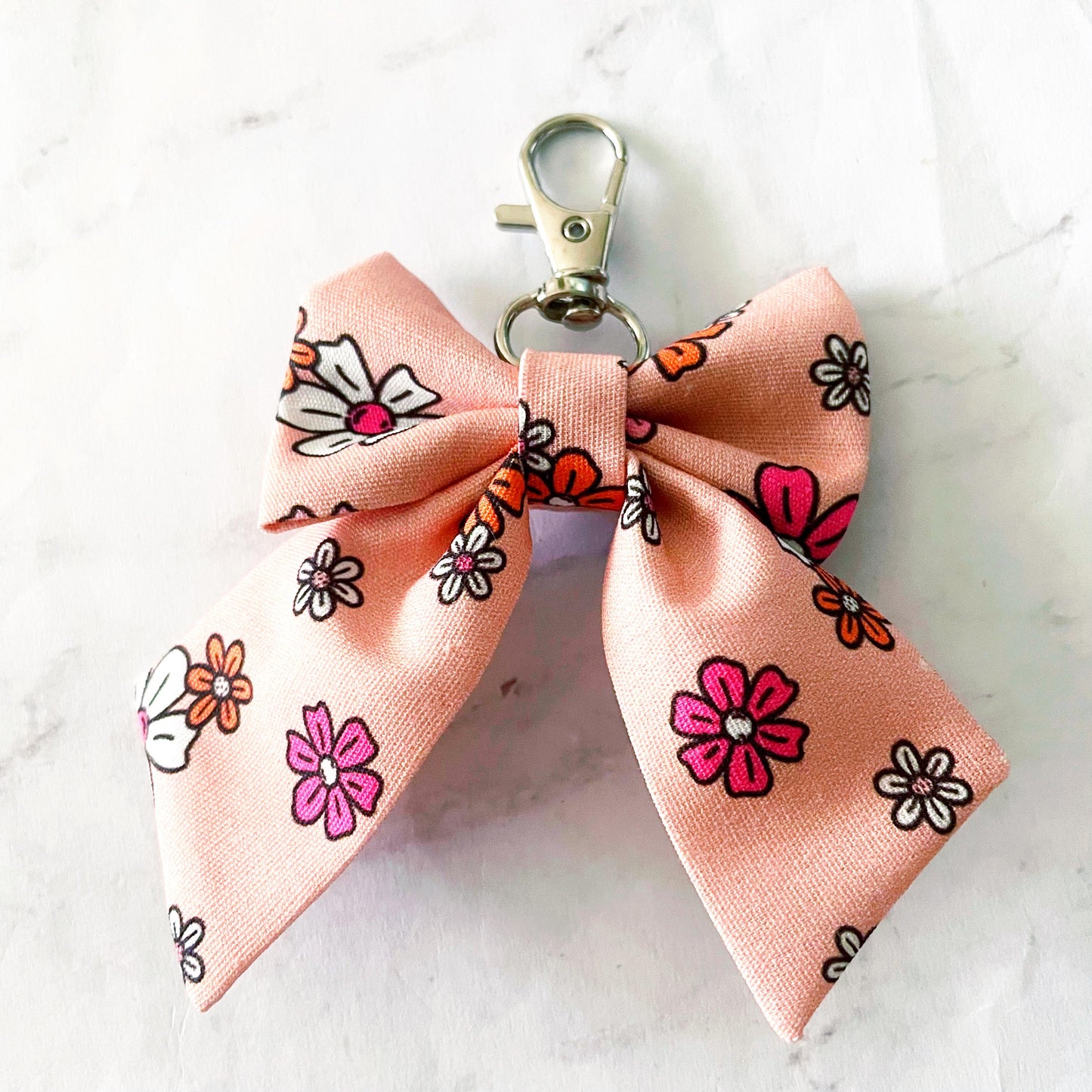 Flowers & Stripes Mini Bow Bag Charm, Bow Keychain, Girly Halloween, SummerStyle Bracelets