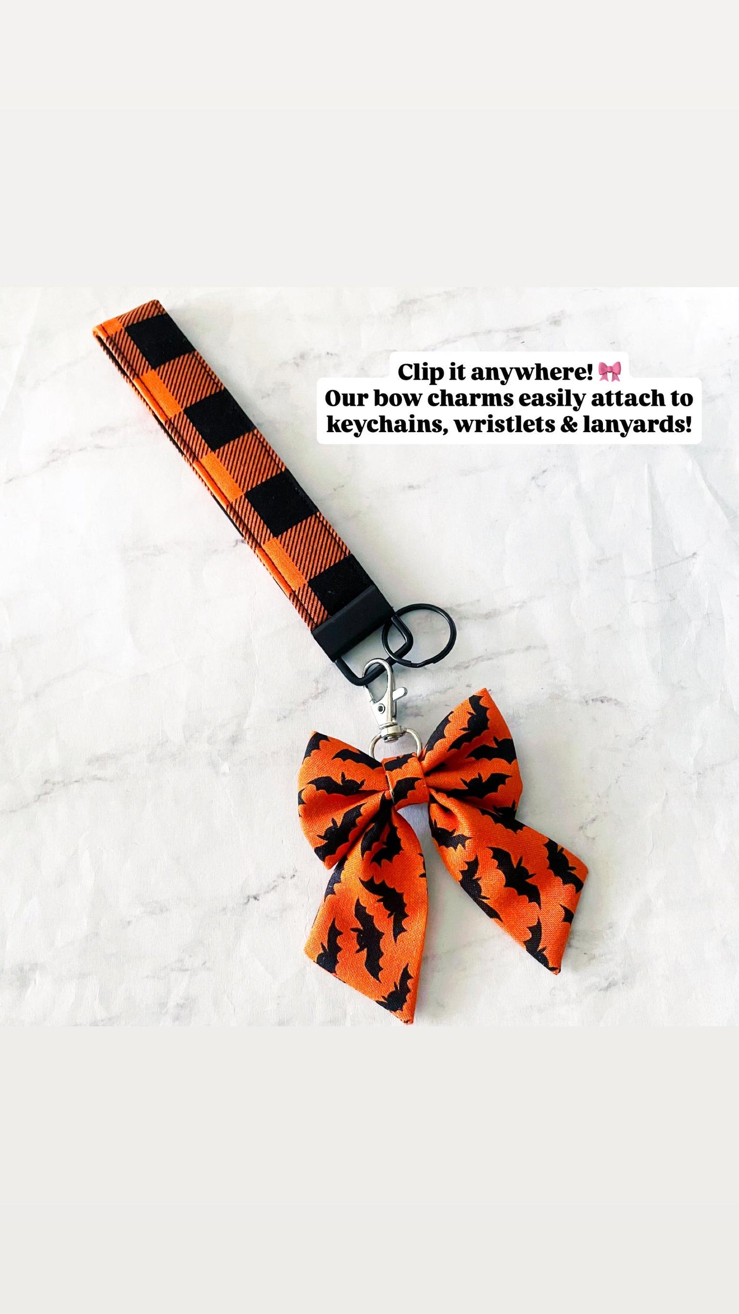 Ghost Mini Bow Bag Charm, Bow Keychain, Girly Halloween, SummerStyle Bracelets