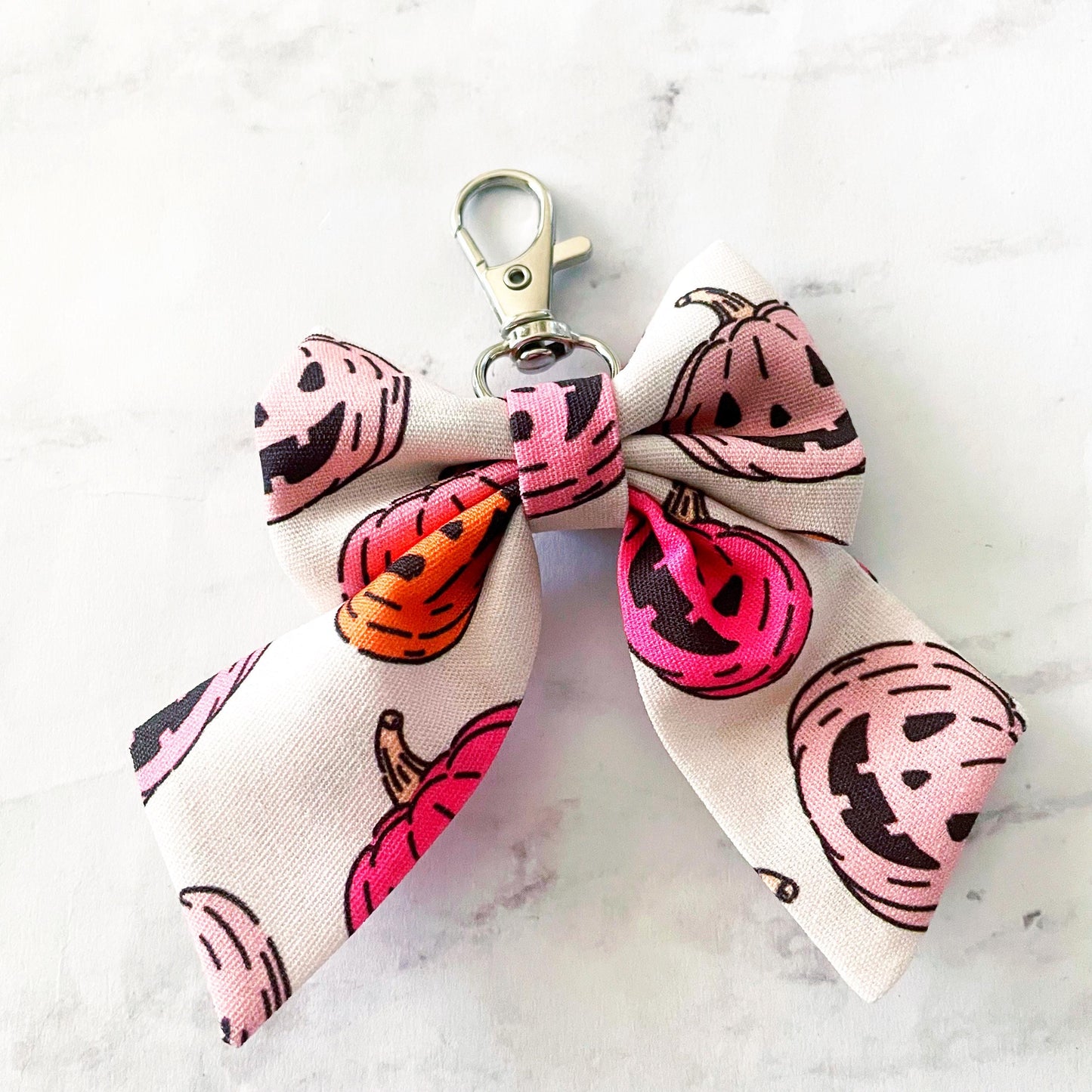 Pumpkin Mini Bow Bag Charm, Bow Keychain, Girly Halloween, SummerStyle Bracelets