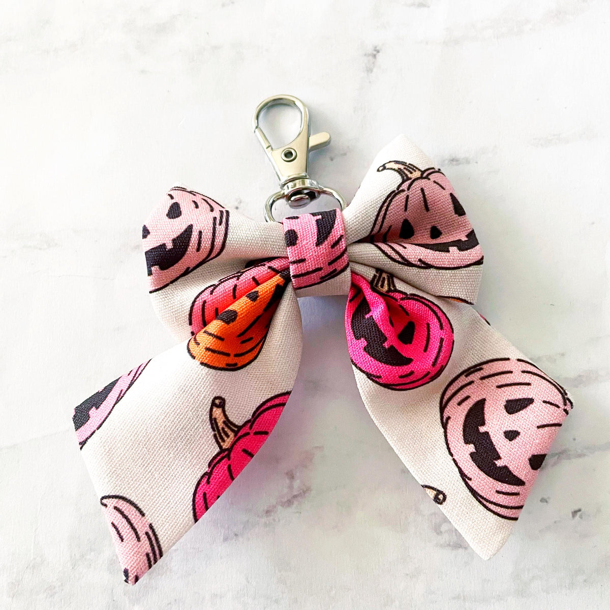 Pumpkin Mini Bow Bag Charm, Bow Keychain, Girly Halloween, SummerStyle Bracelets