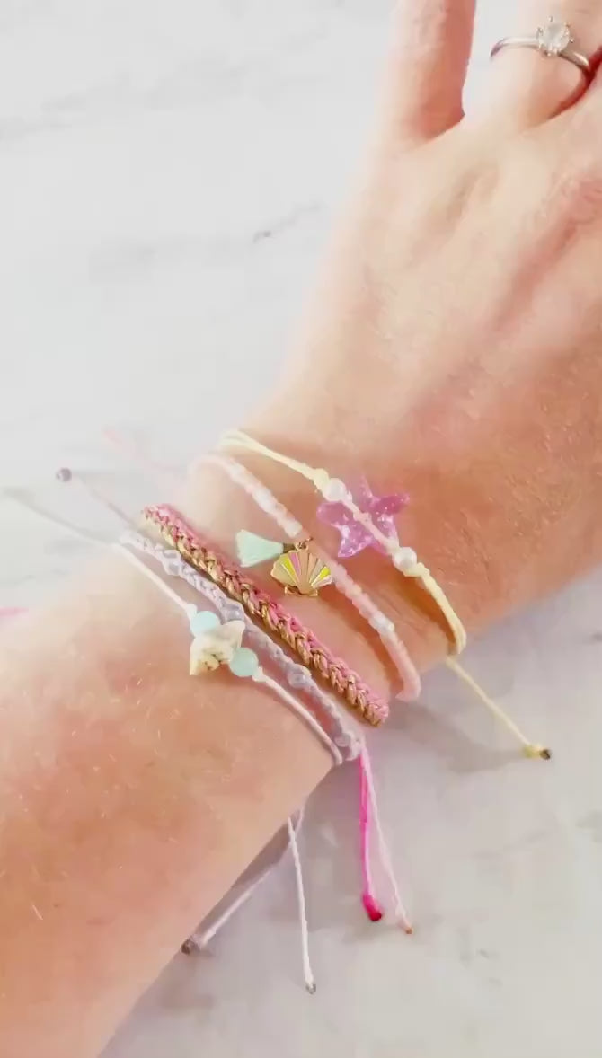 Mermaid Dreams Adjustable Waterproof Bracelet Set, Seashell Bracelets, Surf Jewelry, SummerStyle Bracelets