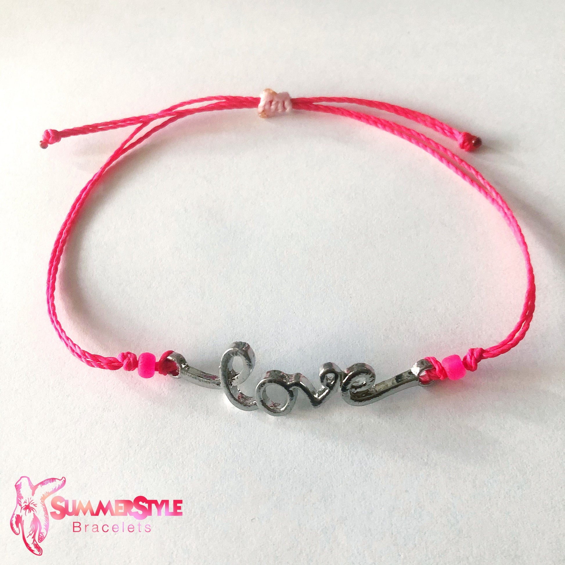 Love Sign Adjustable Waterproof Bracelet Pack, Valentine Bracelet, Valentine's Day Gift, Wax Cord Bracelet, Waterproof Cord