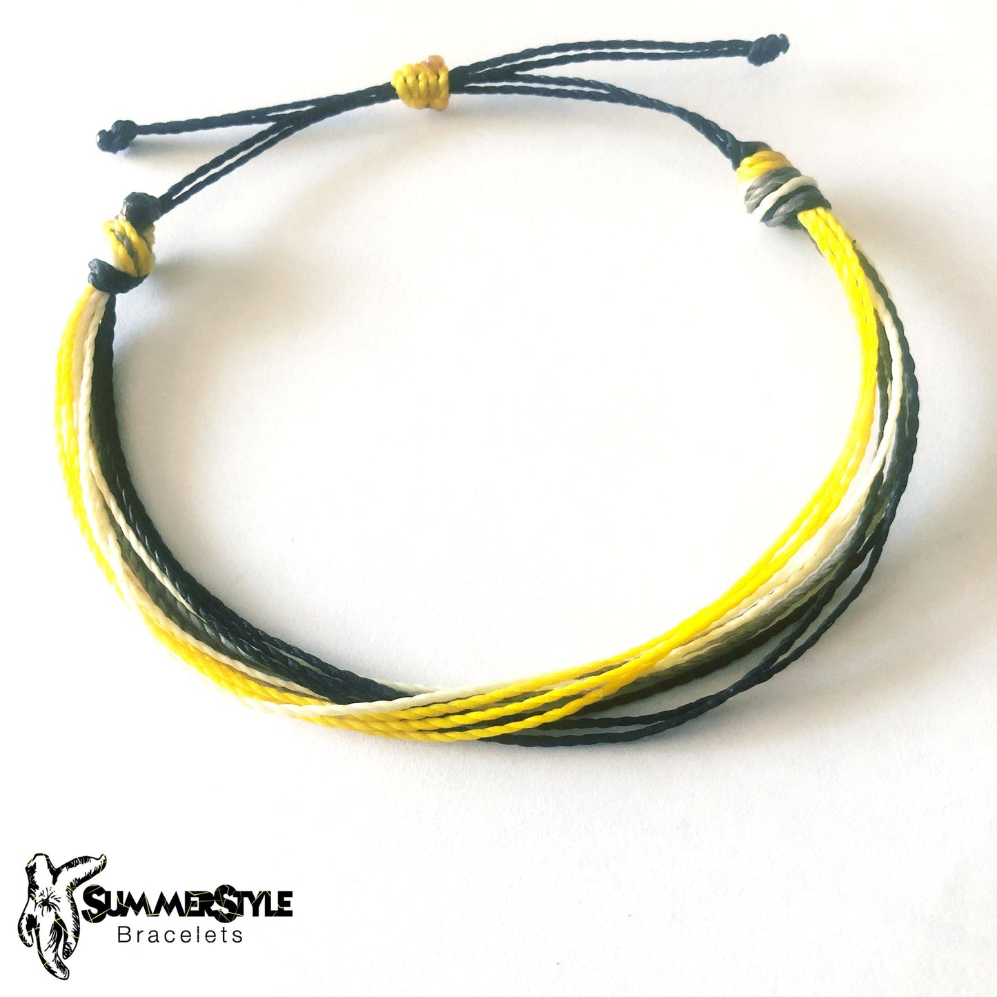 Yellow Butterfly Adjustable Waterproof Bracelet Pack | Butterfly Gift | Butterfly Bracelet | Wax Cord Bracelet