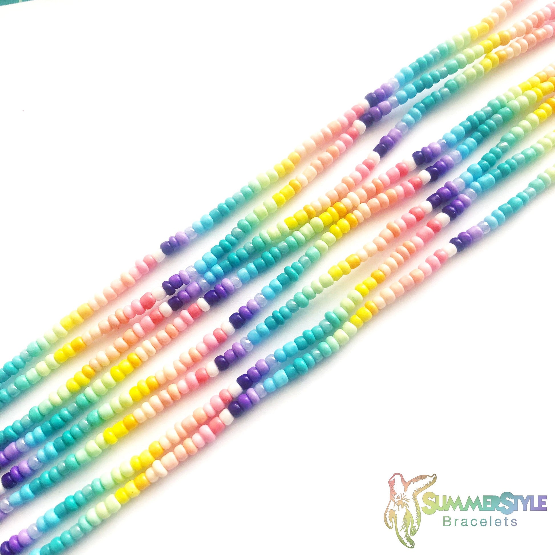 Ombré Rainbow Beaded Anklets, Ankle Bracelet, Seed Bead Anklet, Rainbow Anklet, SummerStyle Bracelets