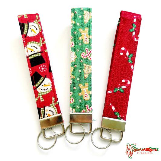 CHRISTMAS Key Fob WristletS | 6.5in Wristlet Lanyard | Keychain Wristlet | Handmade Lanyard | SummerStyle Bracelets