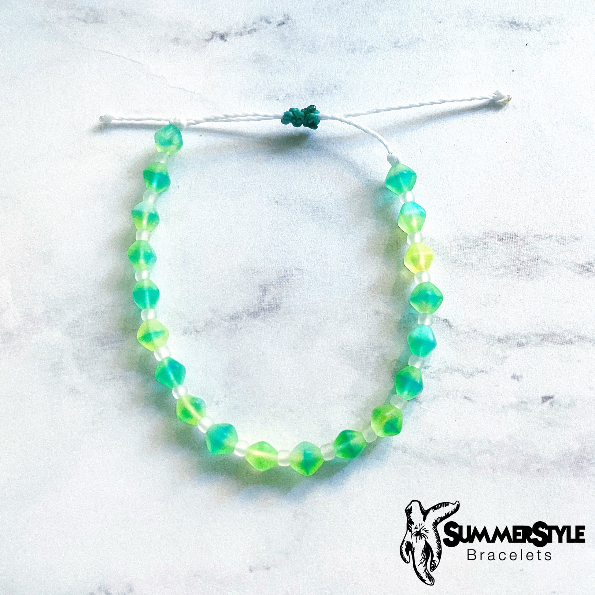 Neon Sea Glass Adjustable Waterproof Bracelet Pack, Sea Glass Bracelet, SummerStyle Bracelets