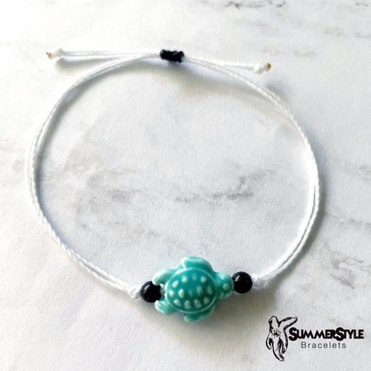 Teal Tropical Turtle Adjustable Waterproof Bracelet Pack, Turtle Bracelet, Turtle Jewelry, Seed Bead Bracelet, SummerStyle Bracelets