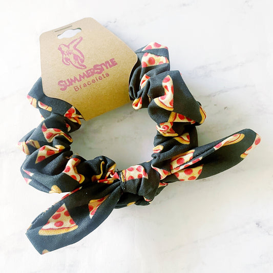 Pizza Scrunchie, Scrunched Bow Hair Tie, Pizza Gift, Hair Accessories, Bow Scrunchie, SummerStyle Bracelets