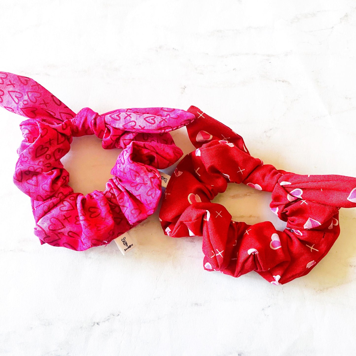 VALENTINE Mini Heart Scrunchie, Scrunched Bow Hair Tie, Hair Accessories, Bow Scrunchie, SummerStyle Bracelets