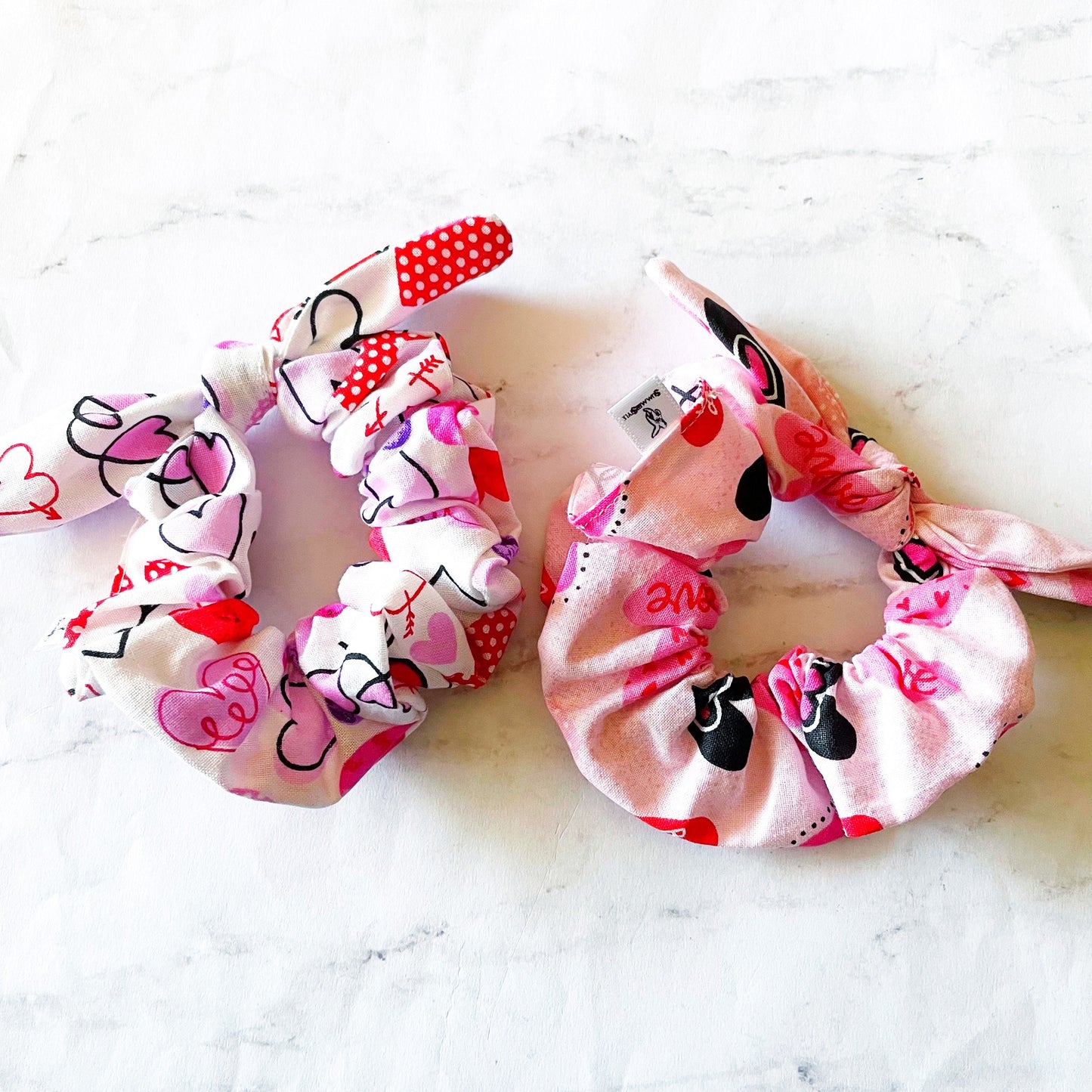 VALENTINE Large Heart Scrunchie, Scrunched Bow Hair Tie, Hair Accessories, Bow Scrunchie, SummerStyle Bracelets