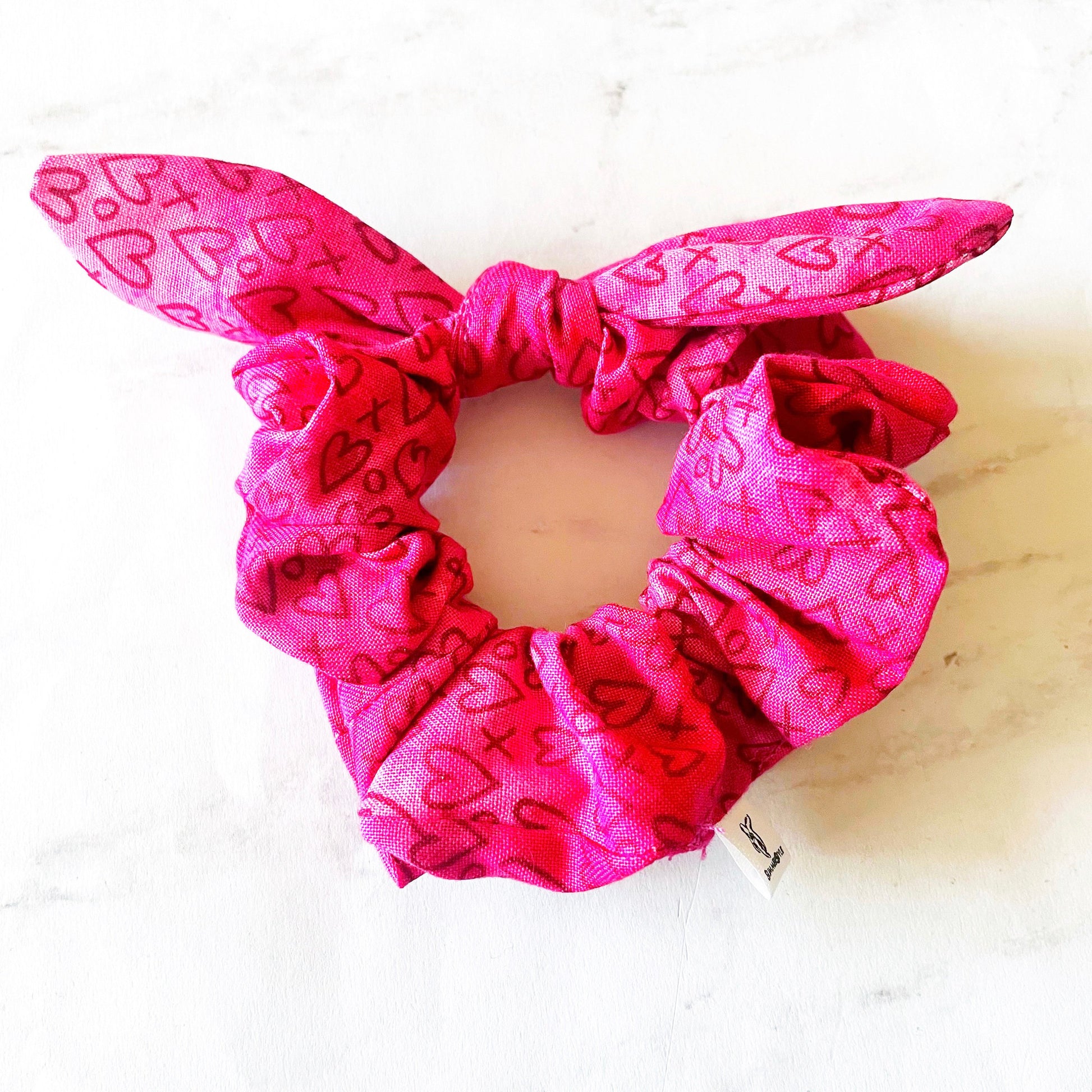 VALENTINE Mini Heart Scrunchie, Scrunched Bow Hair Tie, Hair Accessories, Bow Scrunchie, SummerStyle Bracelets