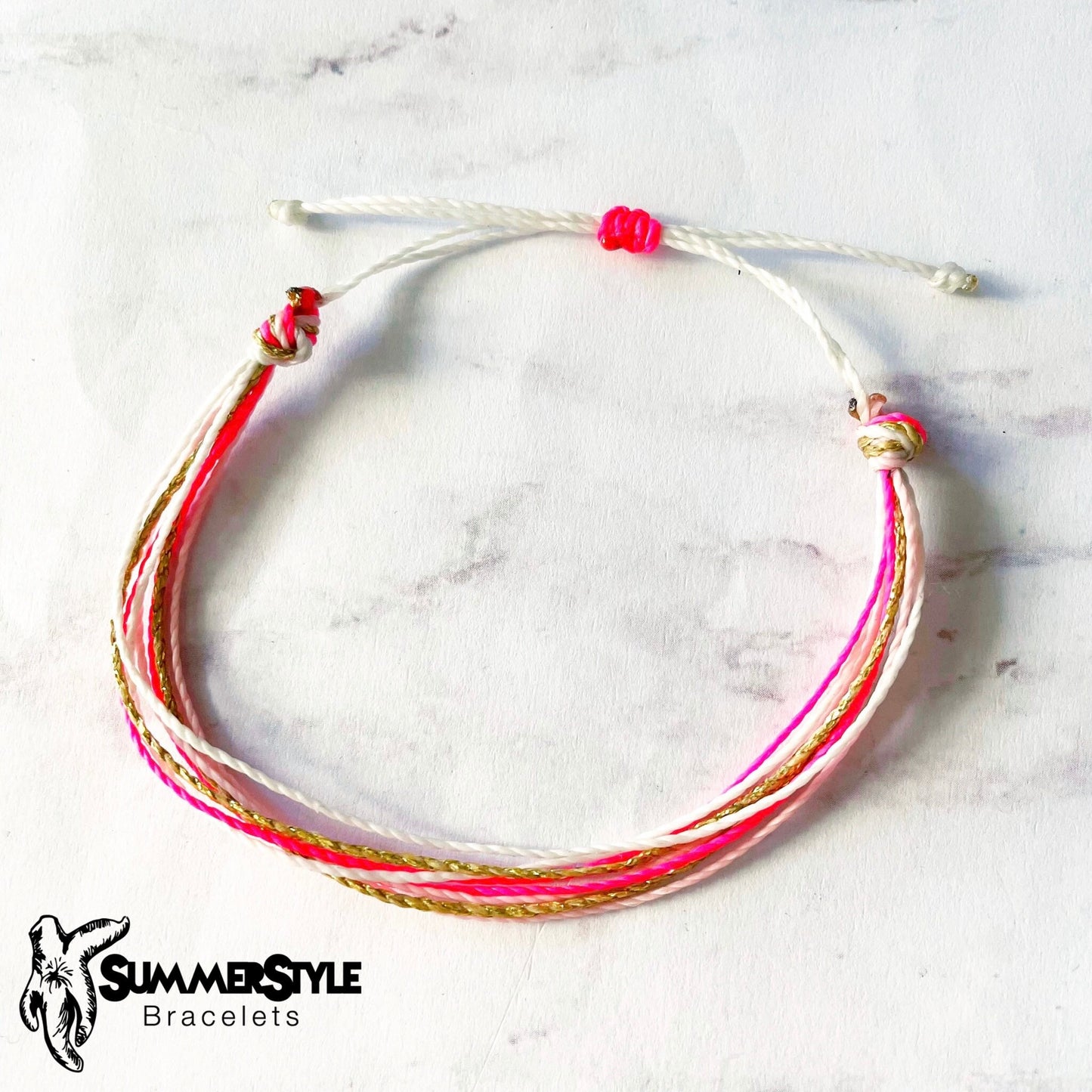 One of a Kind Pink Sunburst Bracelet Set | Sun Jewelry | Seed Bead Bracelet | SummerStyle Bracelets