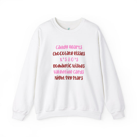 Valentine Favorites Unisex Heavy Blend Crewneck Sweatshirt, Valentine's Day Sweatshirt, Cotton Crewneck, SummerStyle Bracelets