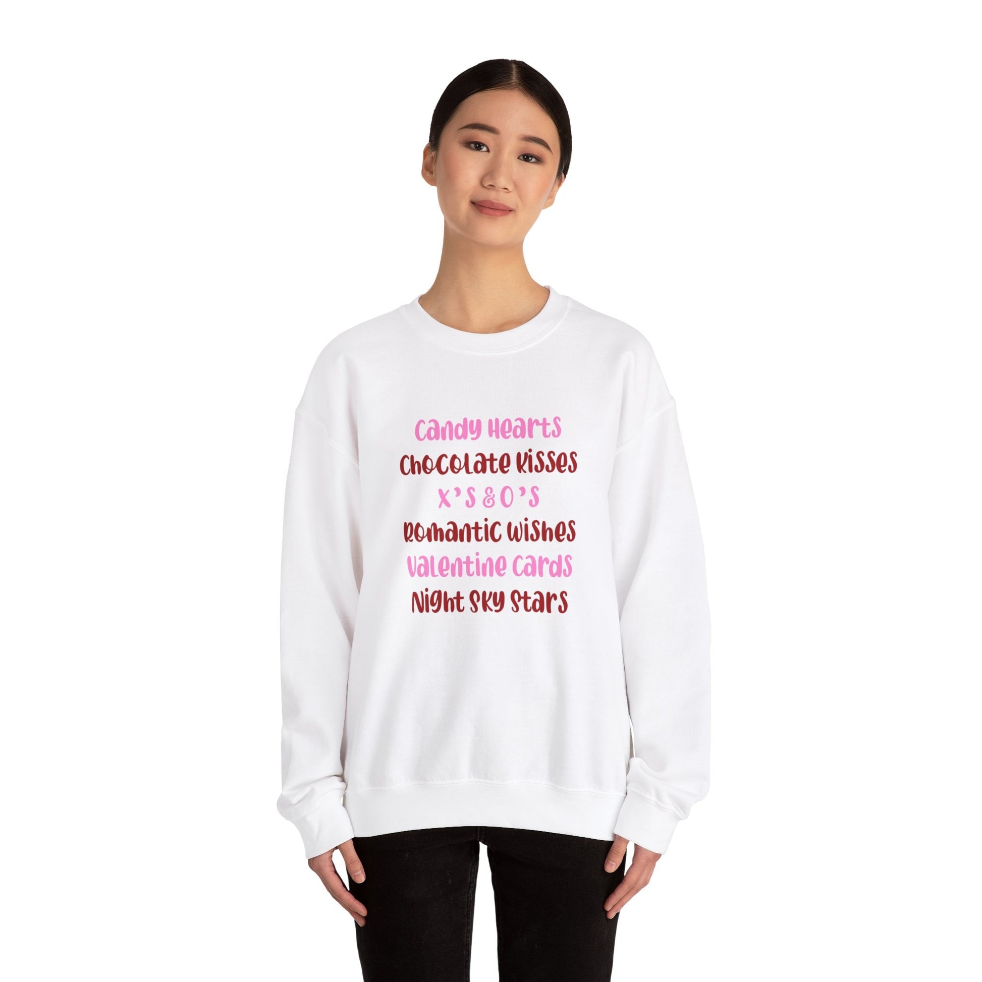 Valentine Favorites Unisex Heavy Blend Crewneck Sweatshirt, Valentine's Day Sweatshirt, Cotton Crewneck, SummerStyle Bracelets